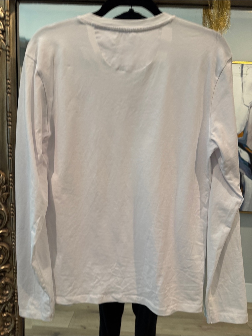 Zara Men White V-Neck Long Sleeve Tee - Picture 3 of 3